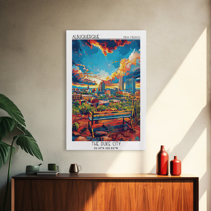 Albuquerque Travel Poster, Canvas Print, Travel Prints, Landscape Art, Travel Decor, Travel Art Print, Travel Wall Art, Travel Print