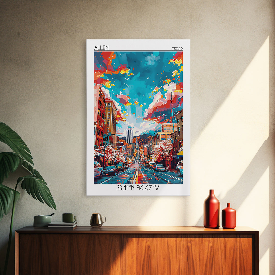 Allentown Travel Poster, Canvas Print, Travel Prints, Landscape Art, Travel Print, City Travel Poster, Vintage Poster, City Wall Art