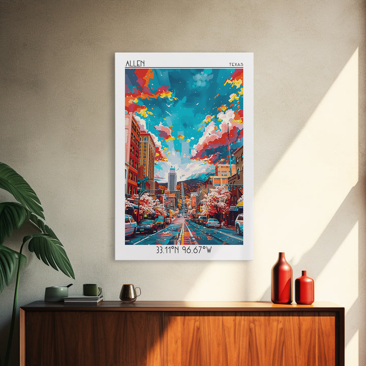 Allentown Travel Poster, Canvas Print, Travel Prints, Landscape Art, Travel Print, City Travel Poster, Vintage Poster, City Wall Art