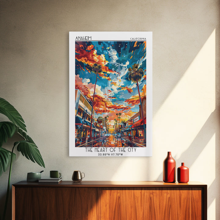 Anaheim Travel Poster, Canvas Print, Travel Wall Art, City Wall Art, Art Print, Living Room Wall Art, Poster Print, Gallery Wall Set