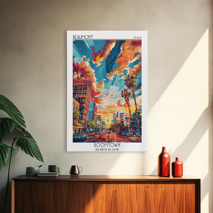 Beaumont Travel Poster, Canvas Print, Retro Wall Art, Travel Print, City Art Print, Art Print, Mid Century Wall Art, Vintage Posters