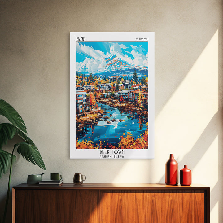 Bend Travel Poster, Canvas Print, City Art Print, Travel Wall Art, Minimalist Poster, Vintage City Poster, Wall Art, Vintage Posters