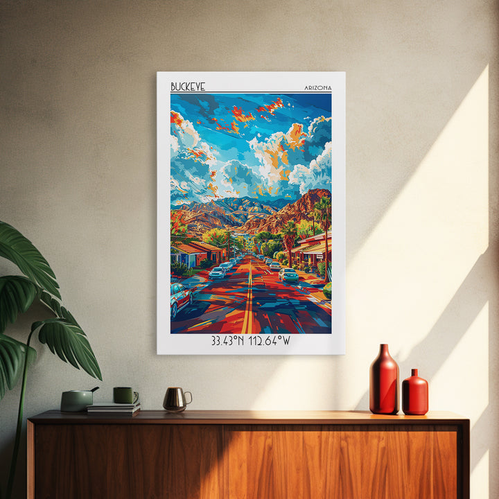 Buckeye Travel Poster, Canvas Print, Travel Prints, Landscape Art, Art Print, Vintage Travel Art, Retro Wall Art, Retro Travel Print