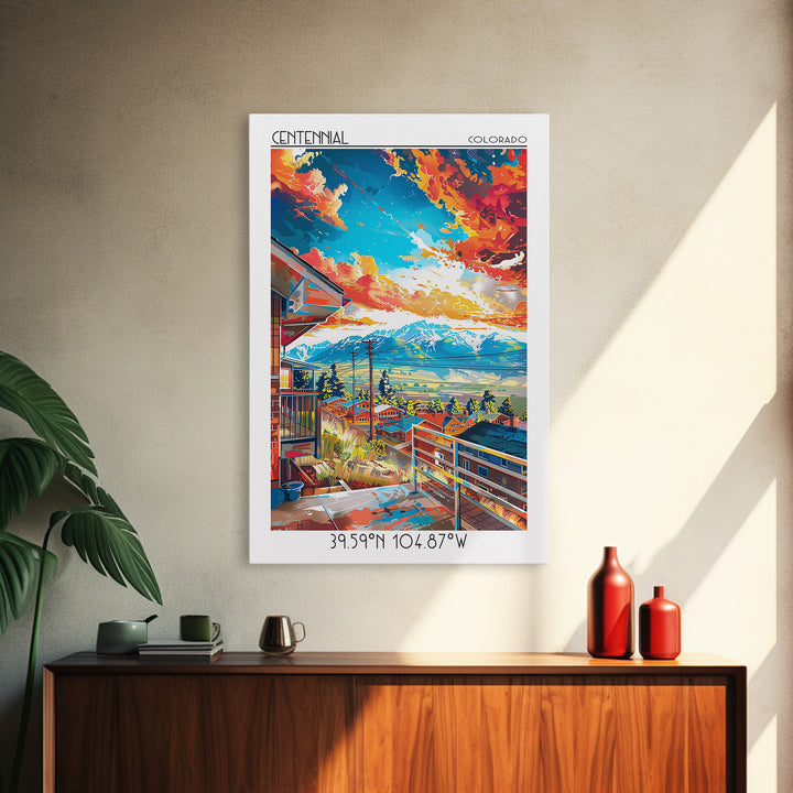 Centennial Travel Poster, Framed Canvas Print, City Travel Poster, Travel Wall Decor, Retro Travel Print, Poster Art, Retro Wall Art