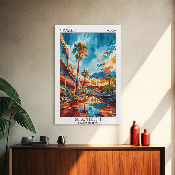 Chandler Travel Poster, Canvas Print, City Travel Poster, Travel Wall Decor, City Illustration, Modern Wall Decor, Minimalist Poster