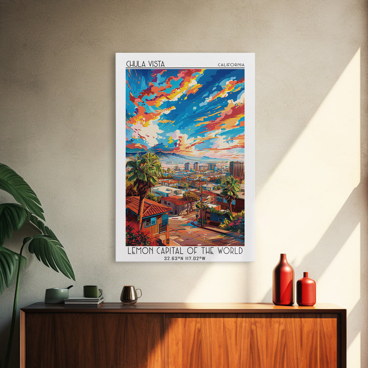 Chula Vista Travel Poster, Canvas Print, Poster Print, Travel Wall Art, Travel Decor, Retro Travel Print, Wall Art, Gallery Wall Set