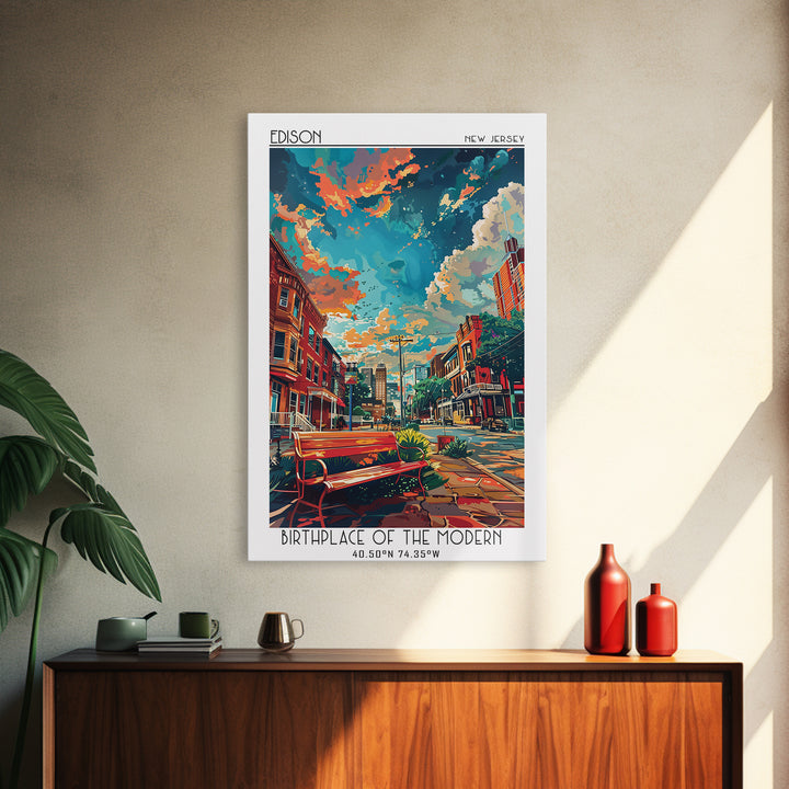 Edison Travel Poster, Canvas Print, Retro Wall Art, Travel Print, Vintage Travel, Travel Posters, Vintage Poster, Vintage Travel Art