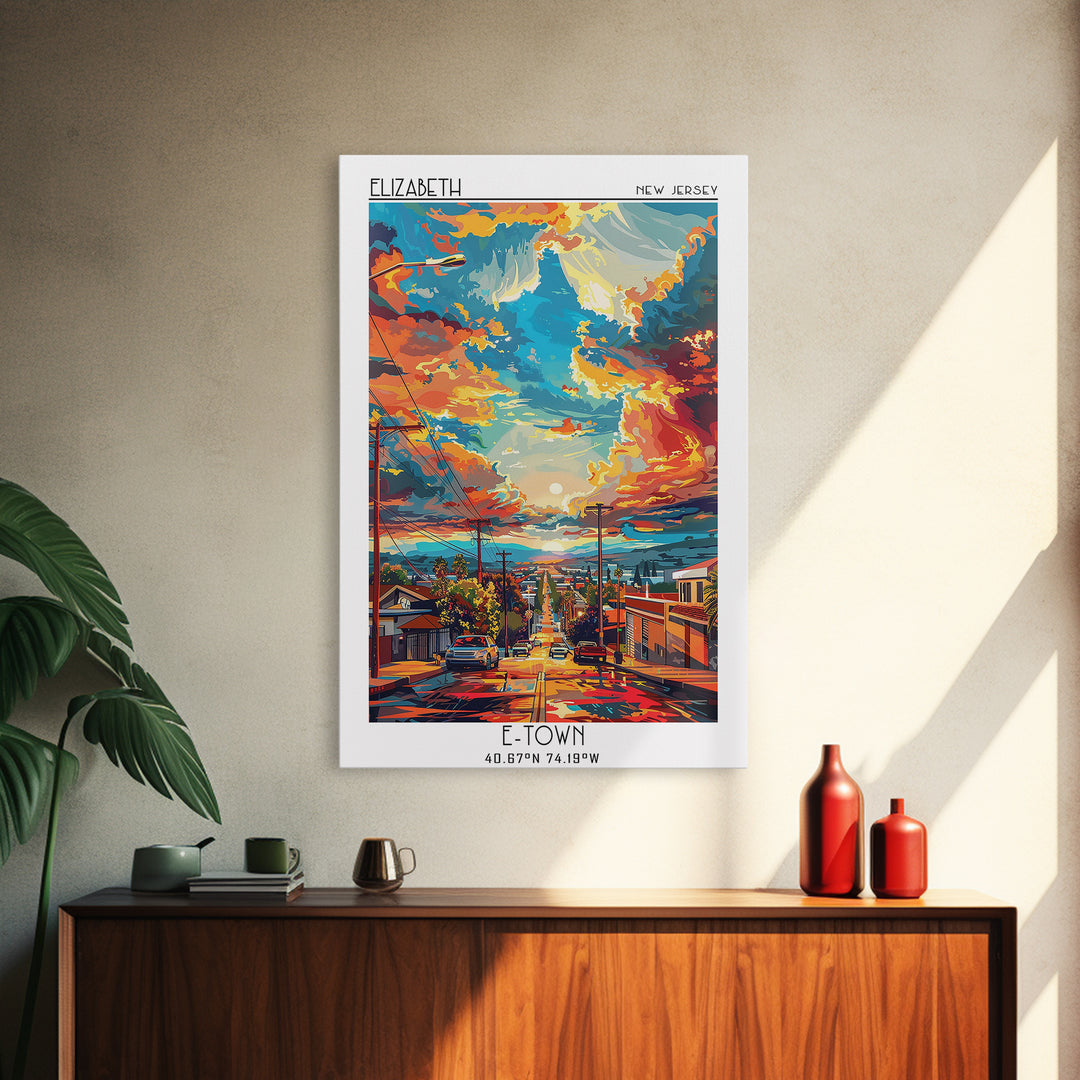 El Monte Travel Poster, Canvas Print, Retro Travel Poster, City Wall Art, City Art Print, Wanderlust Gift, Landscape Art, Home Decor