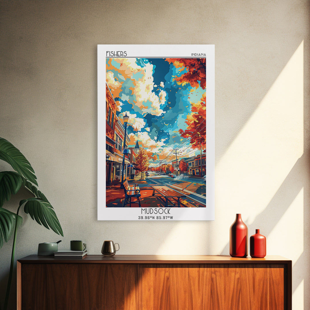 Fishers Travel Poster, Canvas Print, Travel Wall Art, City Wall Art, Poster Art, City Travel Poster, Wanderlust Gift, Travel Posters