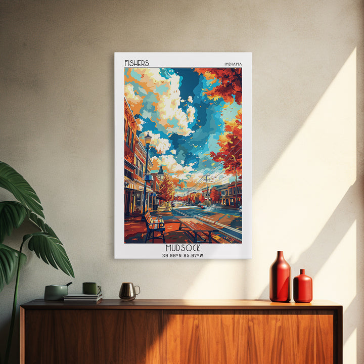 Fishers Travel Poster, Canvas Print, Travel Wall Art, City Wall Art, Poster Art, City Travel Poster, Wanderlust Gift, Travel Posters