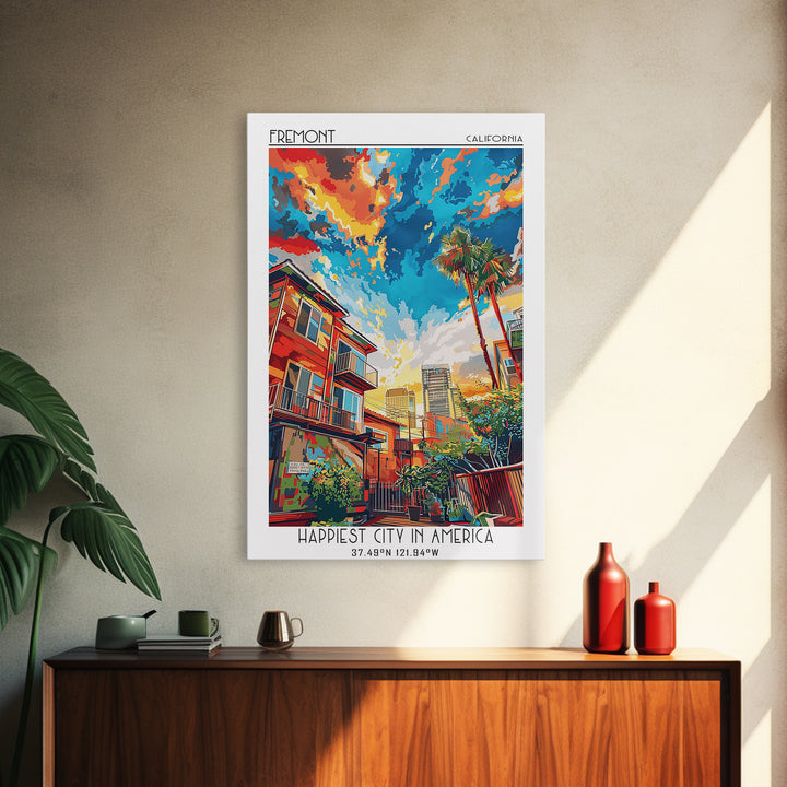 Fremont Travel Poster, Canvas Print, Vintage Travel Print, City Wall Art, Vintage Posters, Living Room Wall Art, Retro Travel Poster