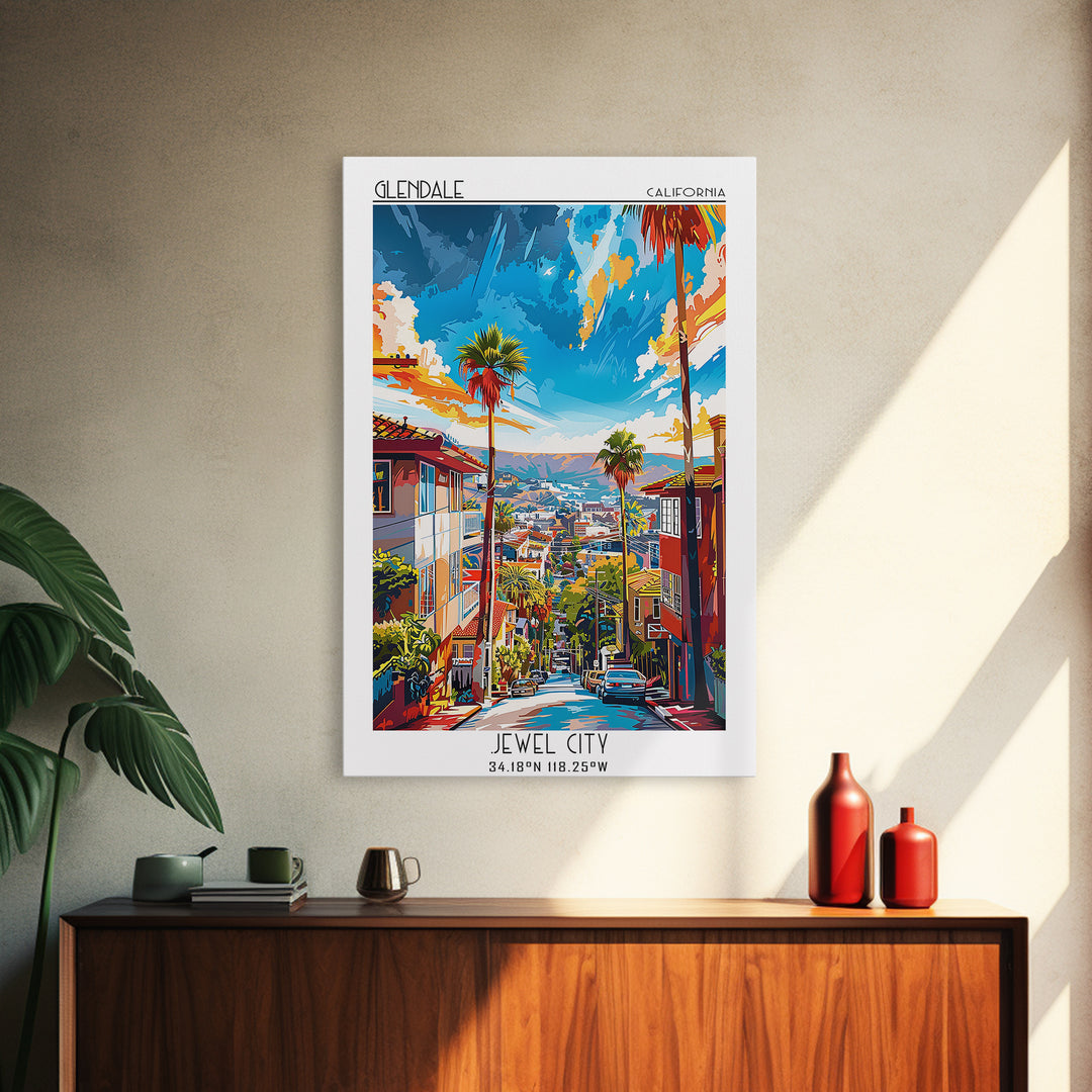Glendale California Travel Poster, Canvas Print, Travel Art Print, Modern Wall Decor, Minimalist Poster, Travel Print, Travel Prints