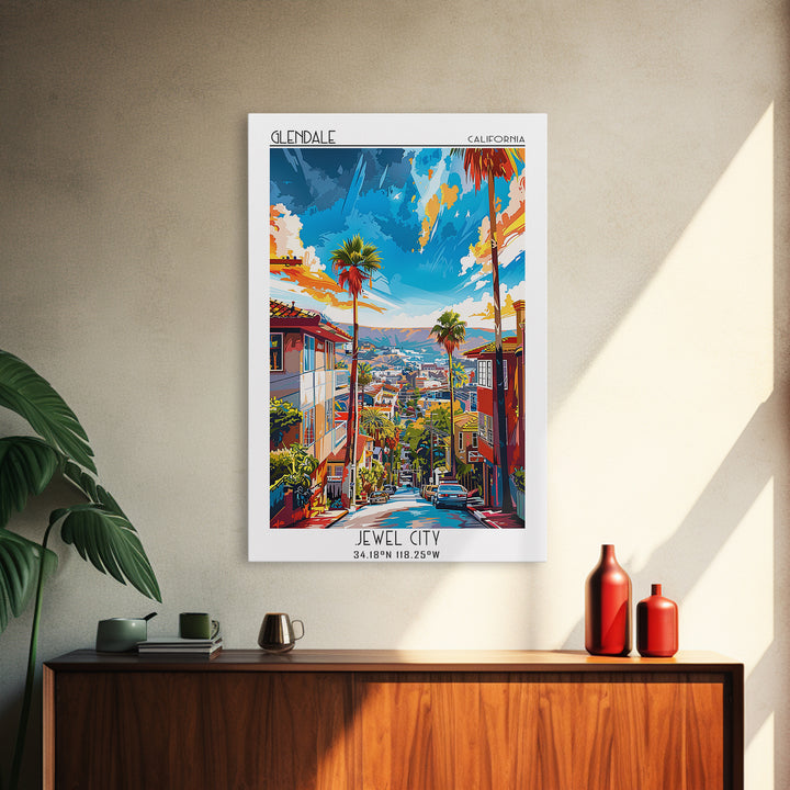 Glendale California Travel Poster, Canvas Print, Travel Art Print, Modern Wall Decor, Minimalist Poster, Travel Print, Travel Prints