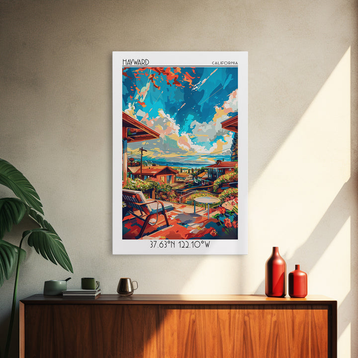 Hayward Travel Poster, Canvas Print, Retro Wall Art, Travel Print, Vintage Posters, City Wall Art, Travel Prints, City Travel Poster