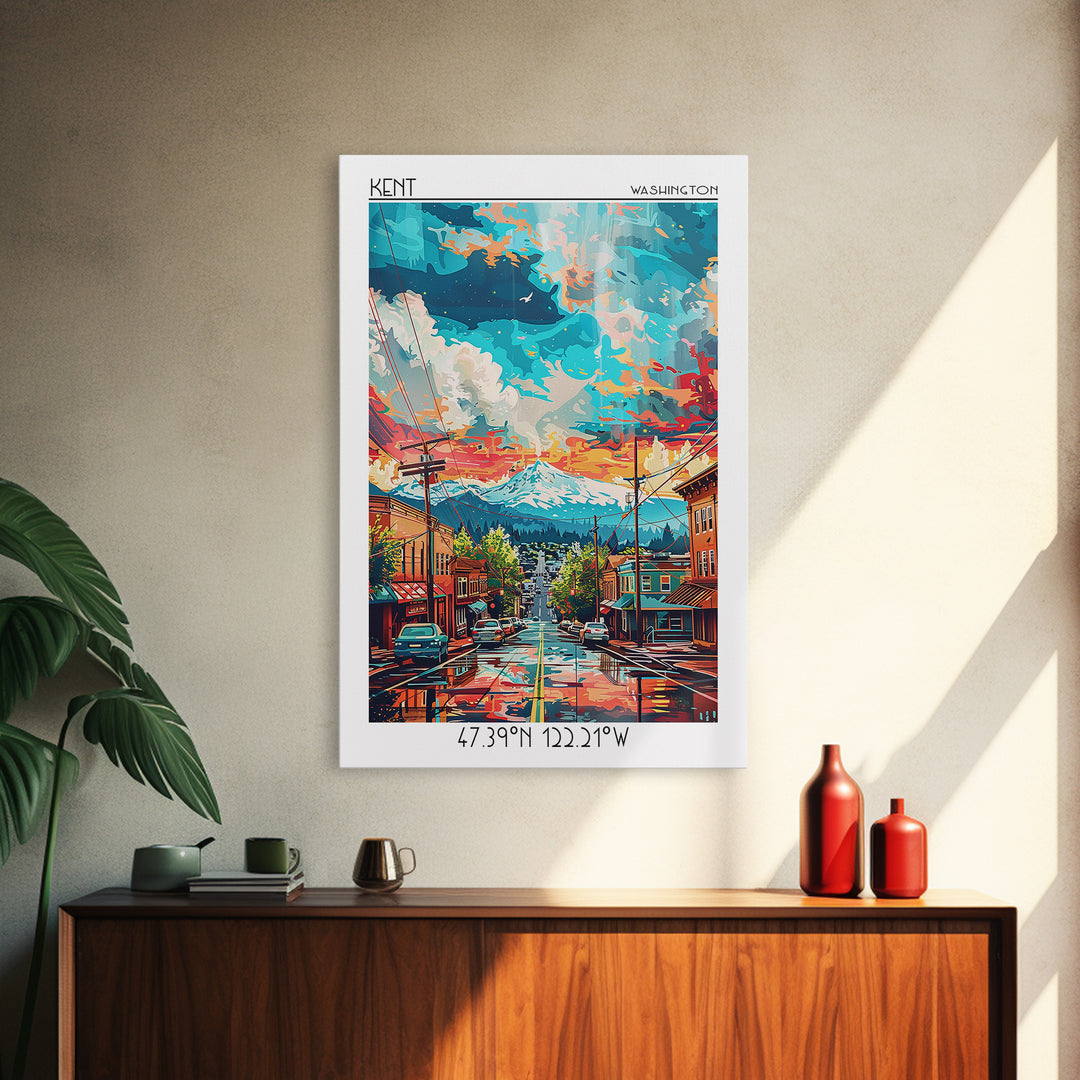 Kent Travel Poster, Canvas Print, City Travel Poster, Vintage City Poster, Retro Travel Poster, Living Room Wall Art, Retro Wall Art