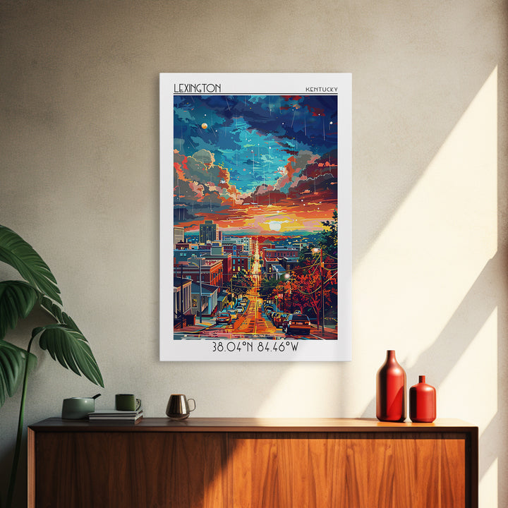 Lexington Travel Poster, Canvas Print, City Travel Poster, Vintage City Poster, Art Print, Living Room Wall Art, Retro Travel Poster