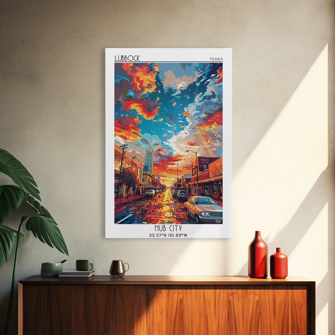 Lubbock Travel Poster, Canvas Print, City Art Print, Travel Wall Art, Poster Art, Art Print, City Travel Poster, Retro Travel Poster