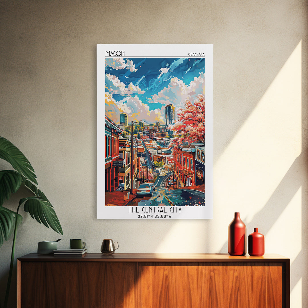 Macon Travel Poster, Canvas Print, Travel Wall Decor, Minimalist Poster, Poster Print, Travel Prints, Travel Art Print, Travel Decor