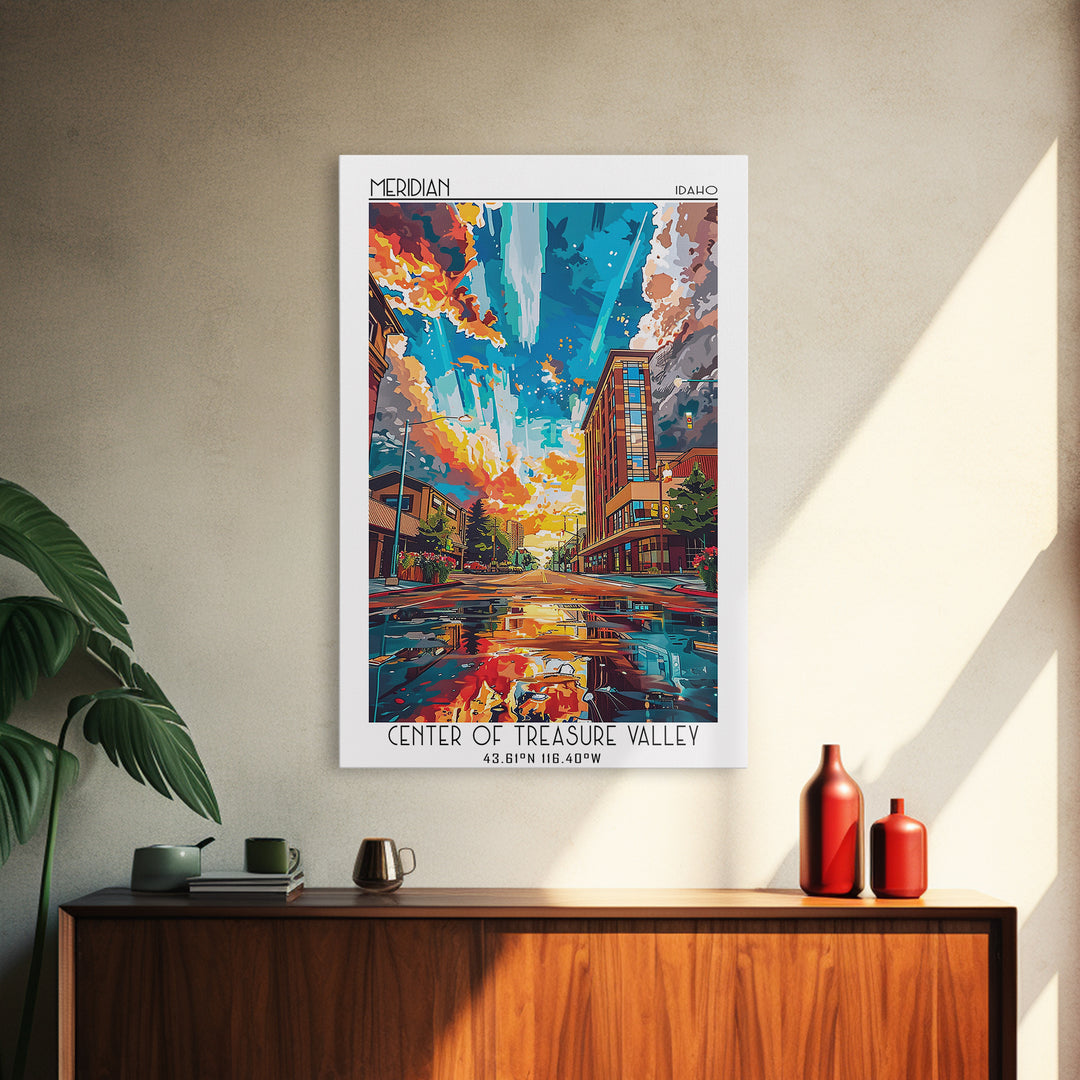 Meridian Travel Poster, Canvas Print, Poster Print, Travel Wall Art, Wanderlust Gift, Retro Wall Art, Travel Prints, Vintage Posters