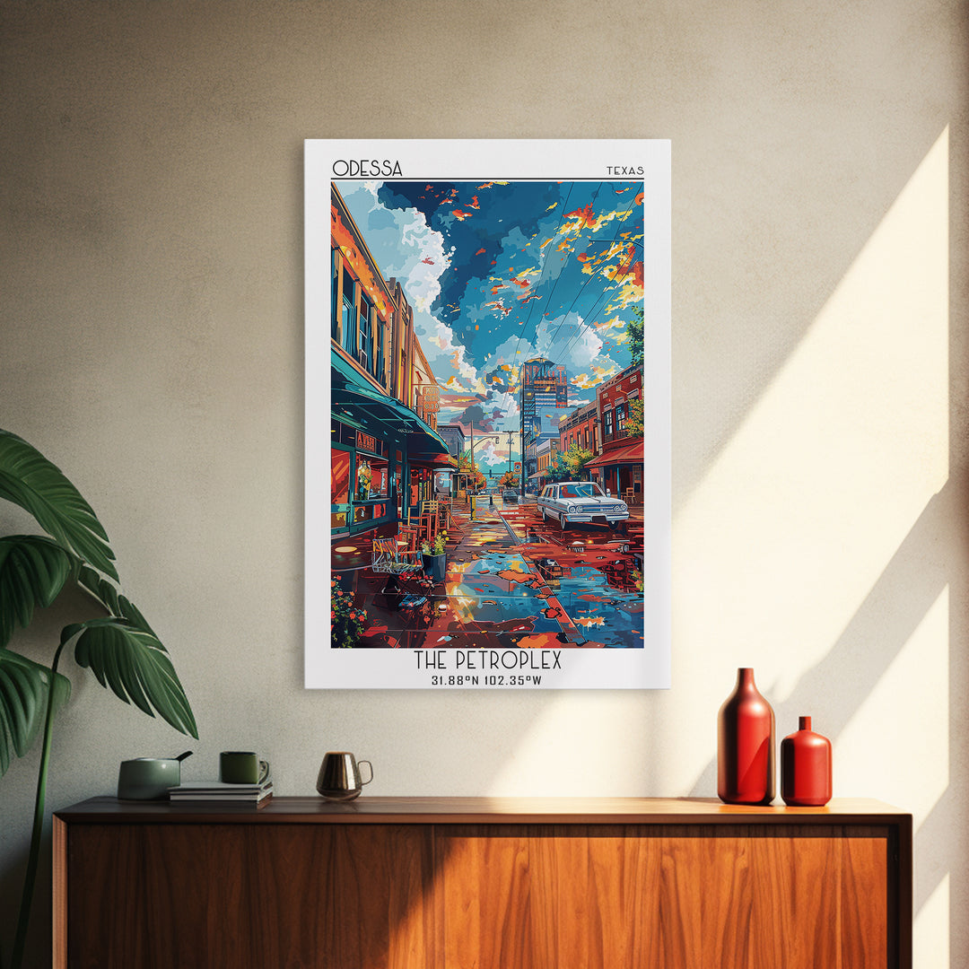 Odessa Travel Poster, Framed Canvas Print, Travel Wall Decor, Minimalist Poster, City Illustration, Travel Print, City Travel Poster