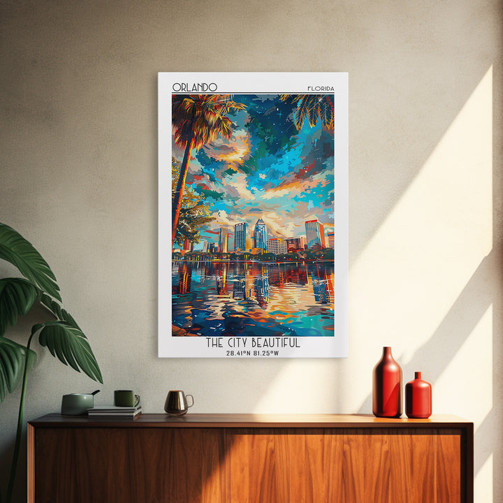 Orlando Travel Poster, Canvas Print, Poster Print, Travel Wall Art, City Illustration, Wall Art, Travel Prints, Living Room Wall Art