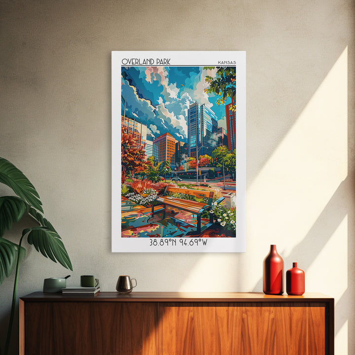 Overland Park Travel Poster, Framed Canvas Print, Poster Print, Travel Wall Art, Vintage Travel Print, Travel Prints, Retro Wall Art
