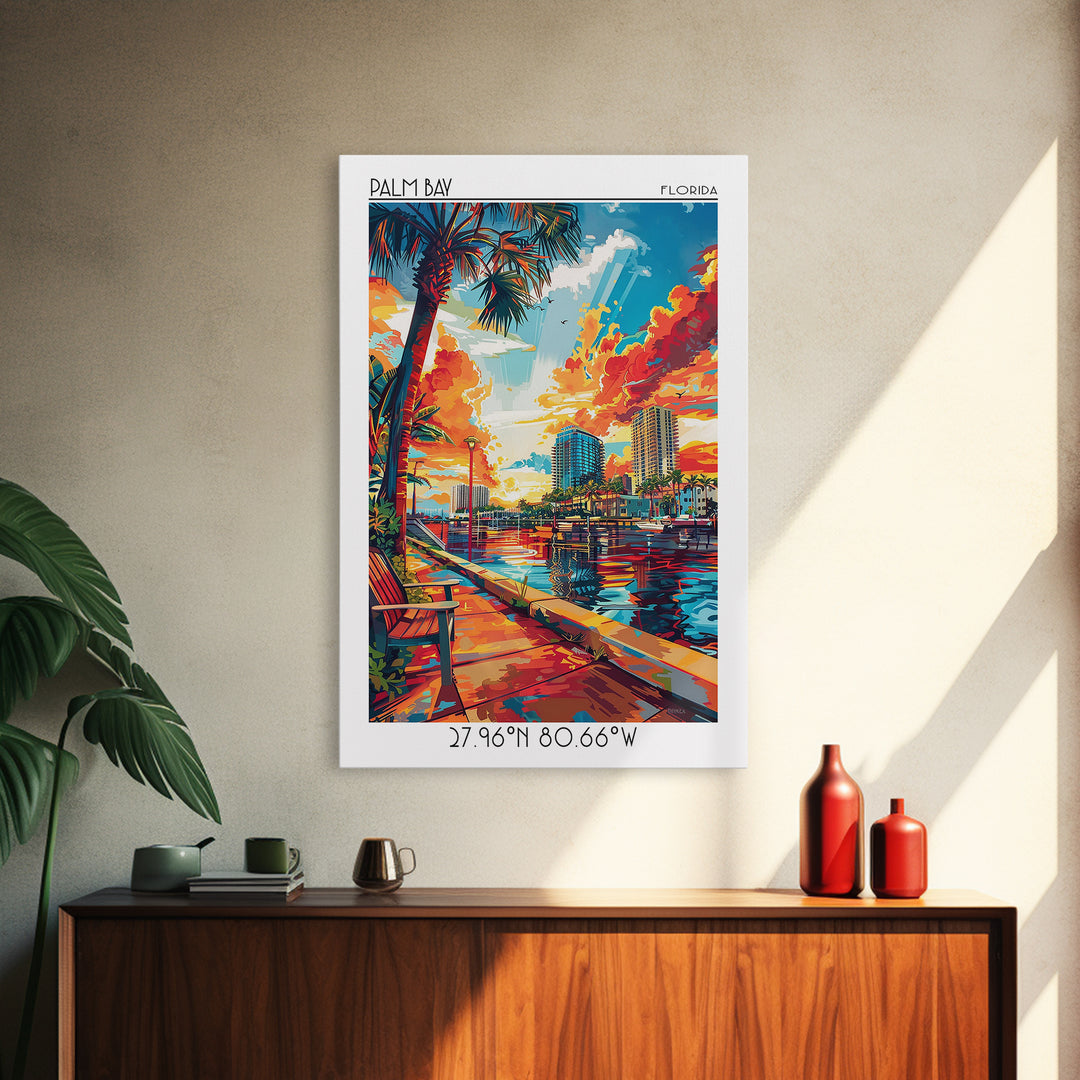 Palm Bay Travel Poster, Canvas Print, Travel Wall Art, City Wall Art, Travel Prints, Vintage Posters, Travel Posters, Fine Art Print