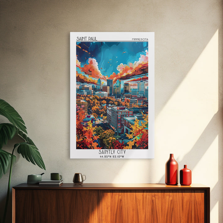 Saint Paul Travel Poster, Canvas Print, Retro Travel Poster, City Wall Art, City Travel Poster, Vintage Poster, Living Room Wall Art