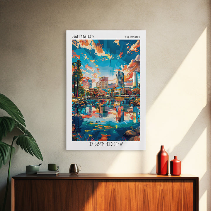 San Jose Travel Poster, Framed Canvas Print, Travel Wall Art, City Wall Art, Living Room Wall Art, Vintage Posters, Gallery Wall Set