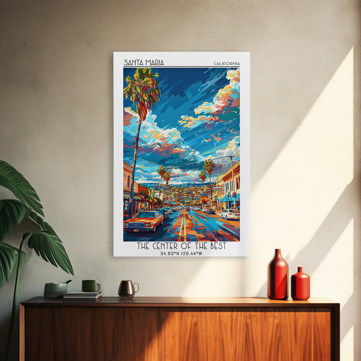 Santa Maria Travel Poster, Canvas Print, City Travel Poster, Vintage City Poster, City Art Print, Retro Travel Print, Fine Art Print