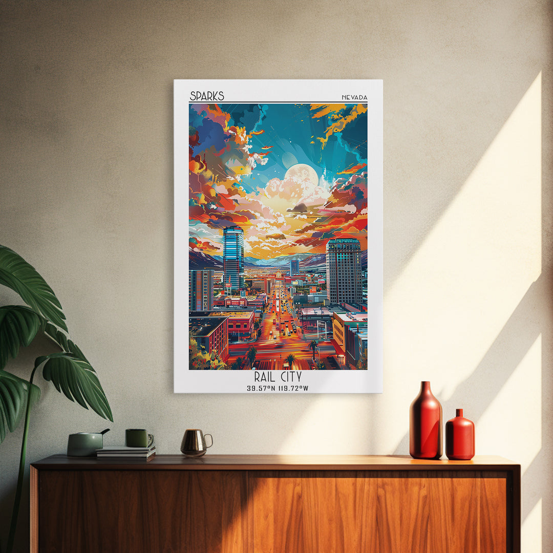 Sparks Travel Poster, Canvas Print, Poster Print, Travel Wall Art, City Illustration, Gallery Wall Set, Retro Wall Art, Travel Decor