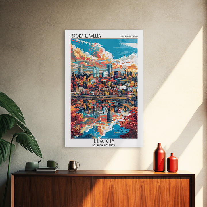 Spokane Travel Poster, Canvas Print, City Art Print, Travel Wall Art, Fine Art Print, Minimalist Poster, Poster Print, City Wall Art