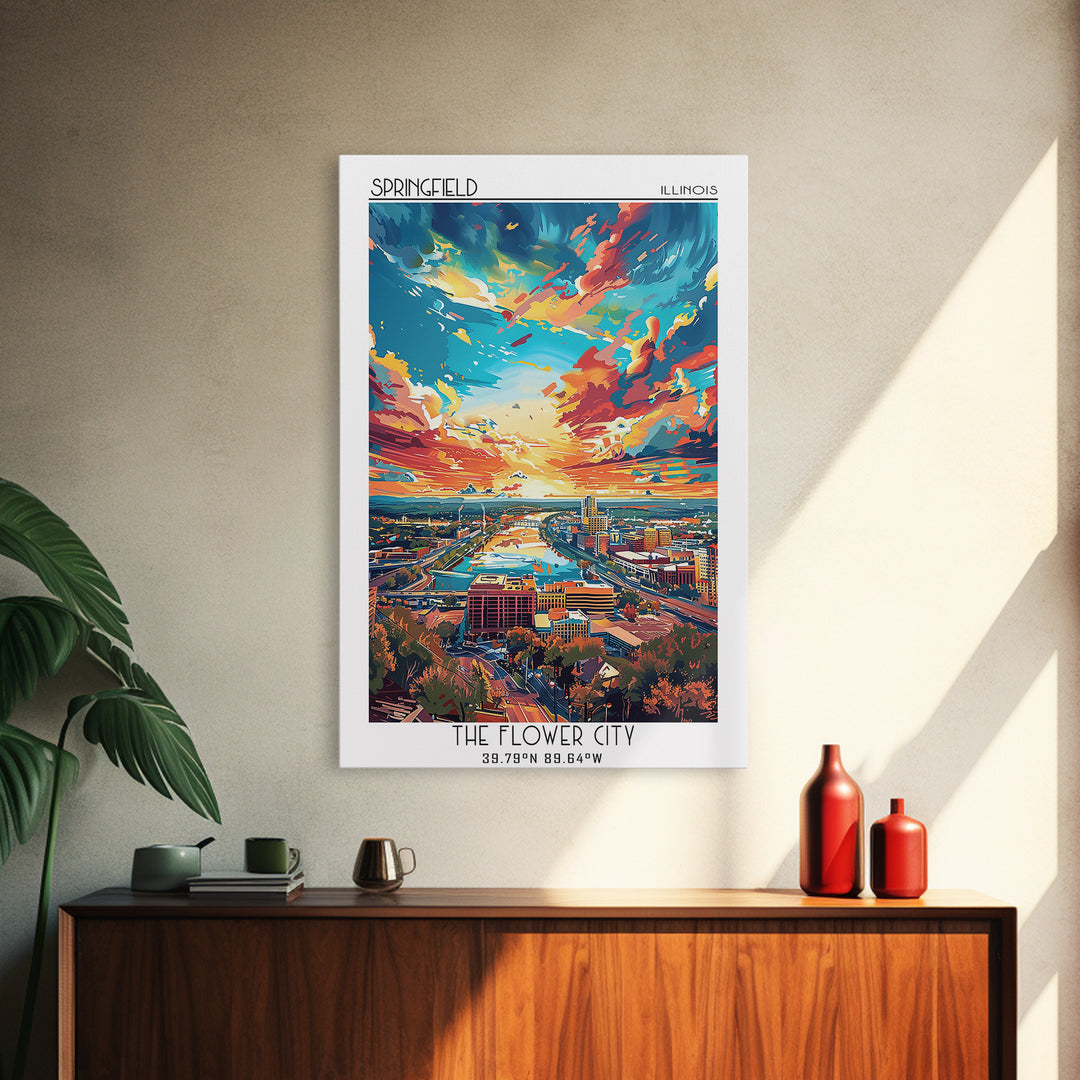 Springfield Missouri Travel Poster, Framed Canvas Print, City Travel Poster, Vintage City Poster, Vintage Travel, Retro Travel Print