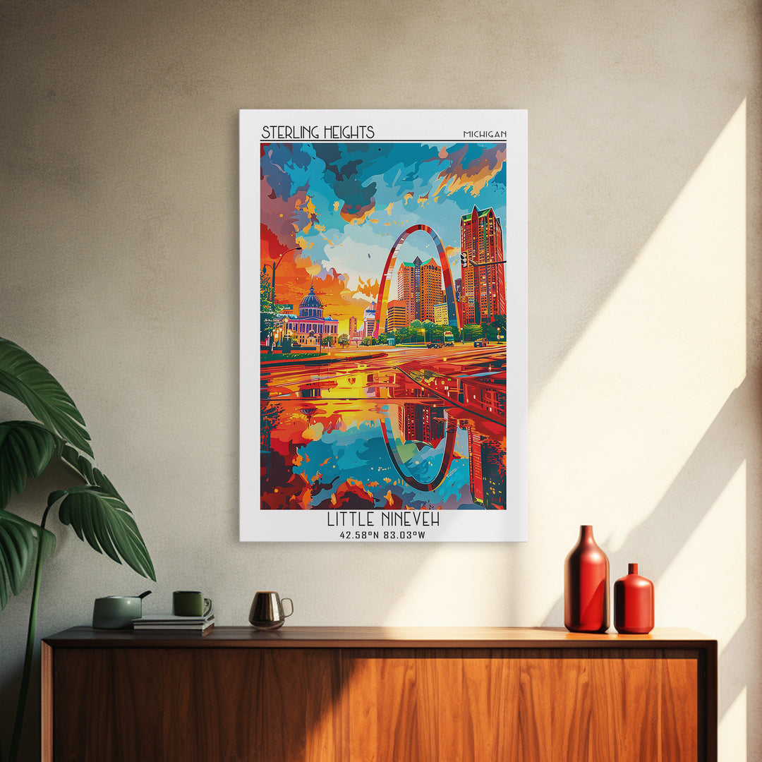 St Louis Travel Poster, Framed Canvas Print, City Travel Poster, Travel Wall Decor, Fine Art Print, Minimalist Poster, Landscape Art
