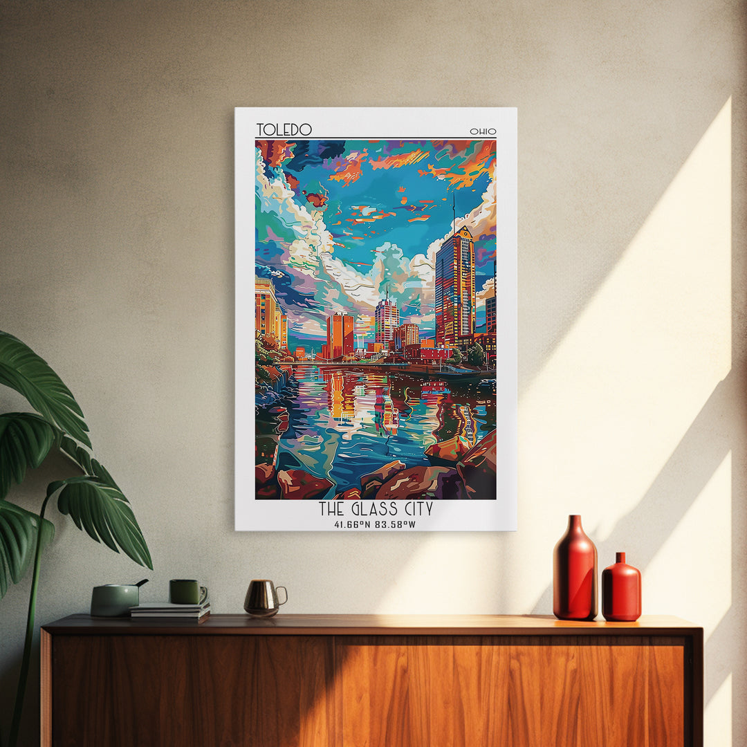 Toledo Travel Poster, Canvas Print, Travel Art Print, Modern Wall Decor, Home Decor, Poster Art, Mid Century Wall Art, Landscape Art