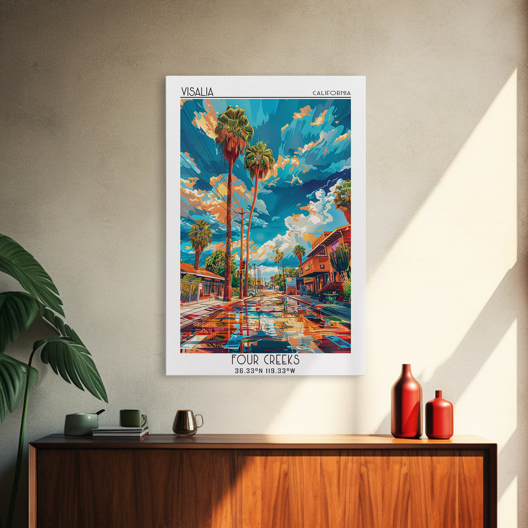Visalia Travel Poster, Canvas Print, Vintage Travel Print, City Wall Art, Vintage Posters, Wanderlust Gift, City Art Print, Wall Art