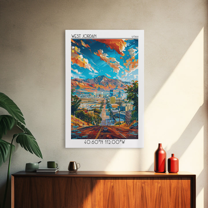 West Jordan Travel Poster, Canvas Print, City Travel Poster, Travel Wall Art, Gallery Wall Set, Vintage Travel, Vintage Travel Print