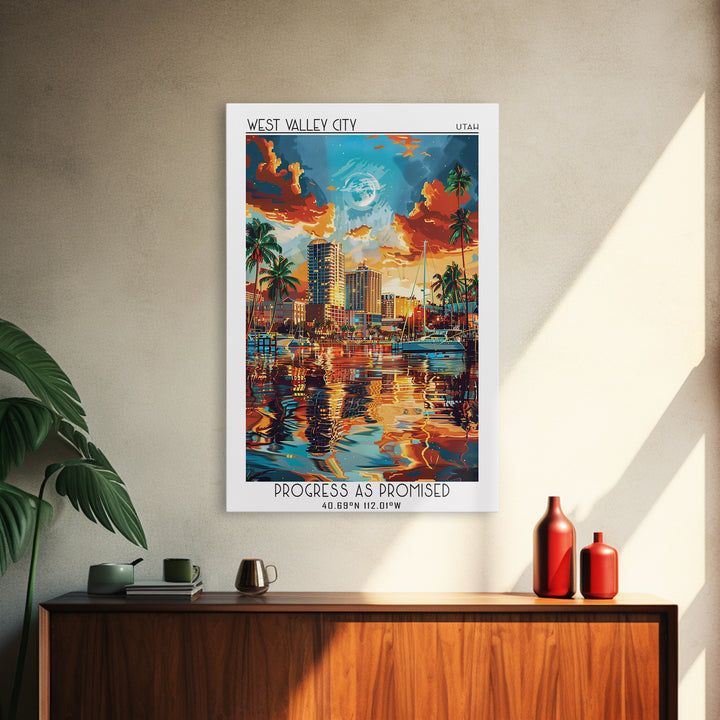 West Palm Beach Travel Poster, Framed Canvas Print, Poster Print, Travel Wall Art, Travel Posters, Minimalist Poster, Fine Art Print
