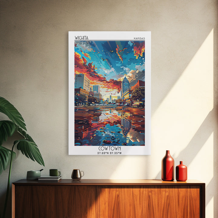 Wichita Falls Travel Poster, Canvas Print, Retro Travel Poster, City Wall Art, Vintage Travel Print, Wanderlust Gift, Vintage Poster