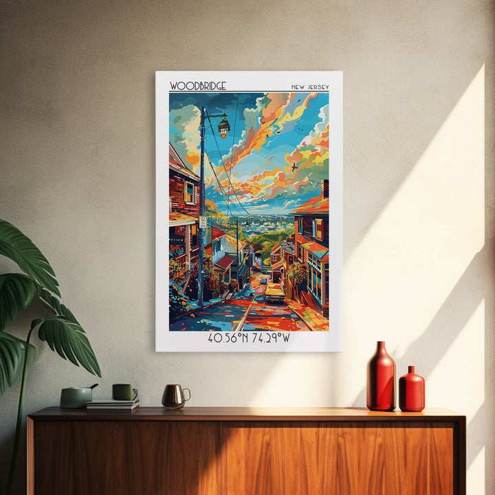 Woodbridge Travel Poster, Canvas Print, Travel Wall Decor, Minimalist Poster, Living Room Wall Art, Retro Travel Print, Poster Print