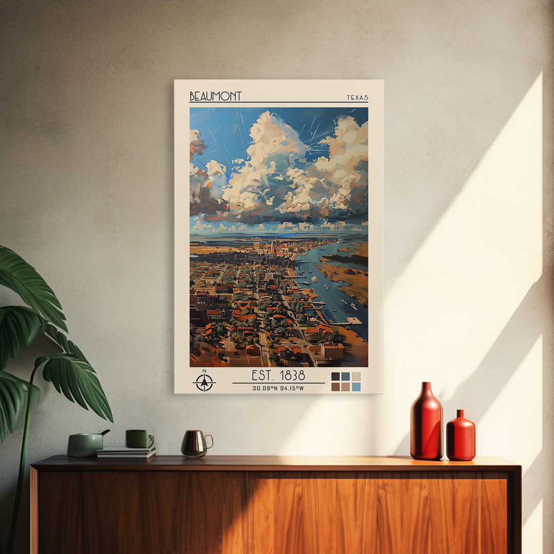 Beaumont Travel Poster, Canvas Print, City Travel Poster, Vintage City Poster, Minimalist Poster, Fine Art Print, Vintage Travel Art