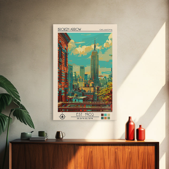 Broken Arrow Travel Poster, Canvas Print, Retro Travel Poster, City Wall Art, Poster Art, Travel Wall Art, Art Print, Retro Wall Art
