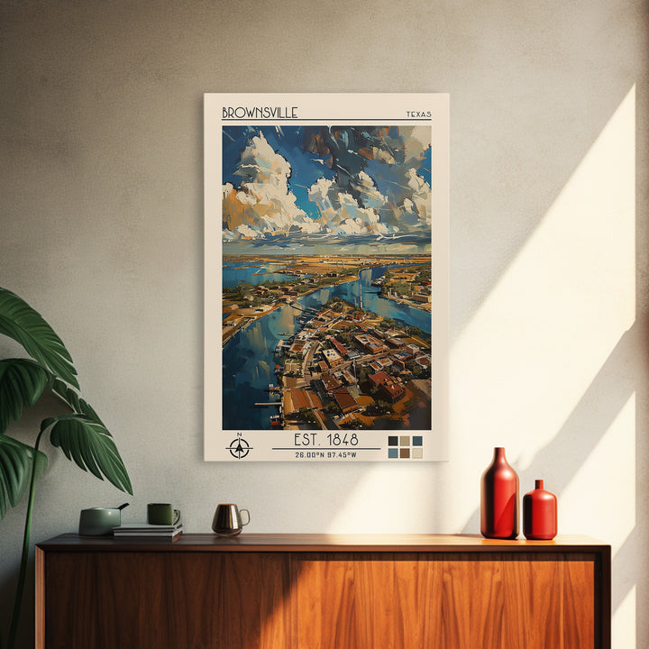 Brownsville Travel Poster, Canvas Print, Poster Print, Travel Wall Art, Minimalist Poster, Fine Art Print, City Art Print, Art Print