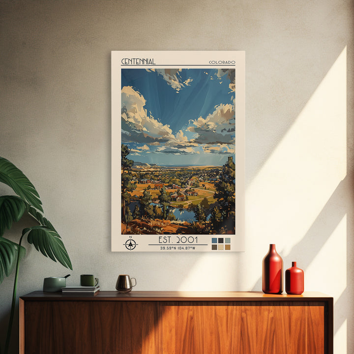 Centennial Travel Poster, Canvas Print, City Travel Poster, Vintage City Poster, Living Room Wall Art, Poster Print, Vintage Posters