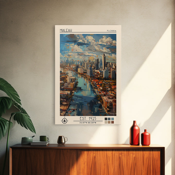 Hialeah Travel Poster, Canvas Print, Poster Print, Travel Wall Art, Vintage Travel, Retro Wall Art, City Travel Poster, Travel Print