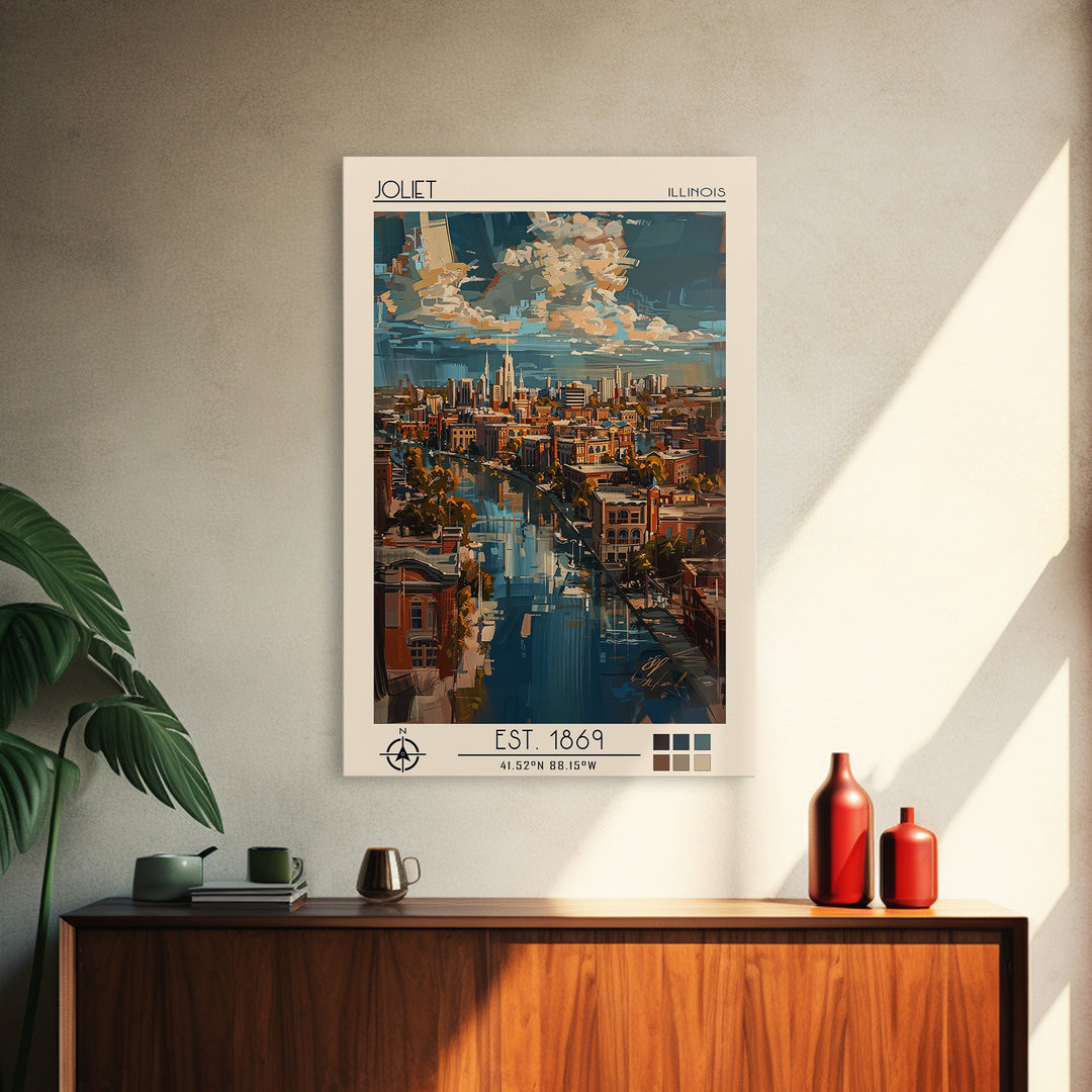 Joliet Travel Poster, Canvas Print, Poster Print, Travel Wall Art, Gallery Wall Set, Art Print, Vintage Travel Print, Travel Posters