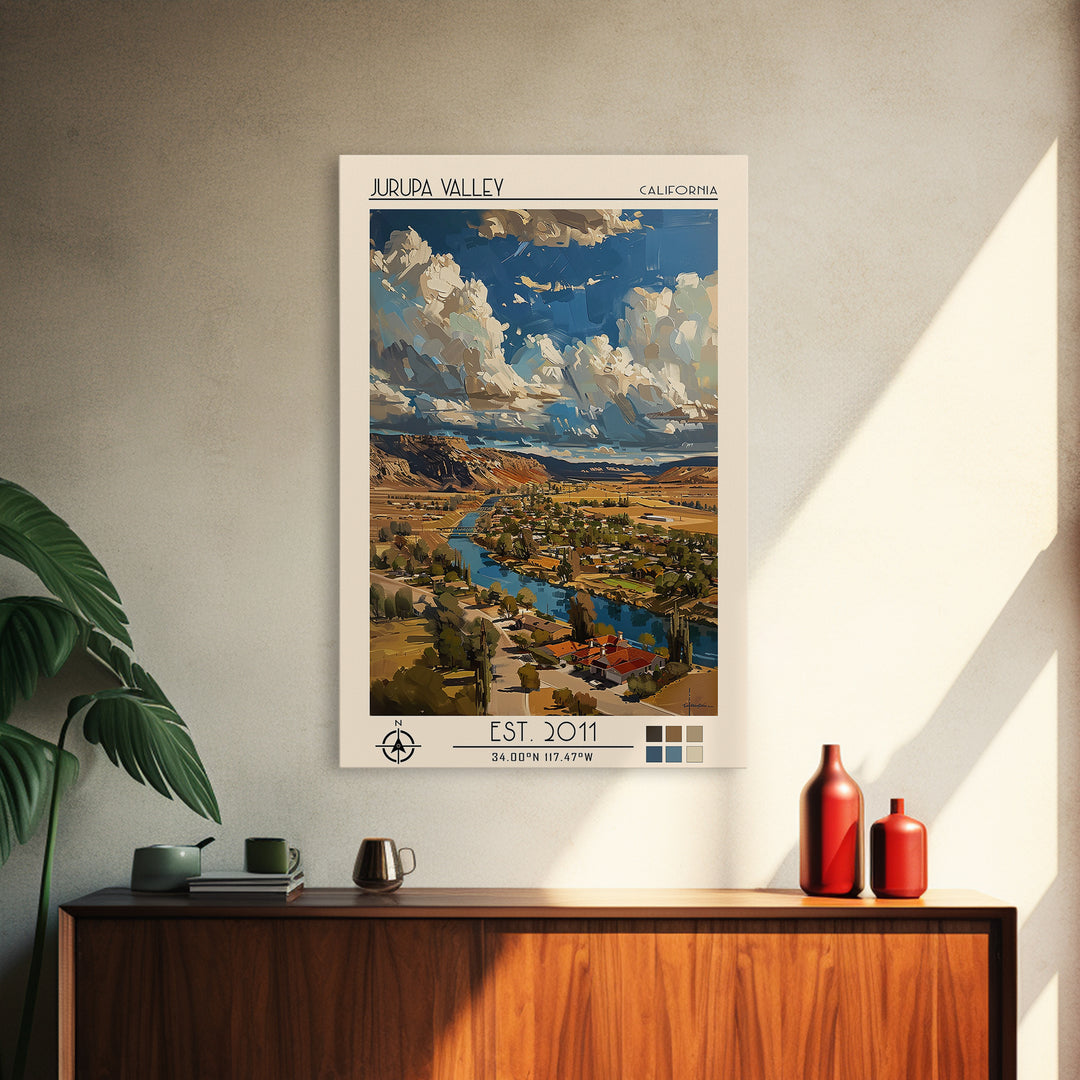 Jurupa Valley Travel Poster, Framed Canvas Print, City Travel Poster, Travel Wall Art, Fine Art Print, Colorful Wall Art, Poster Art