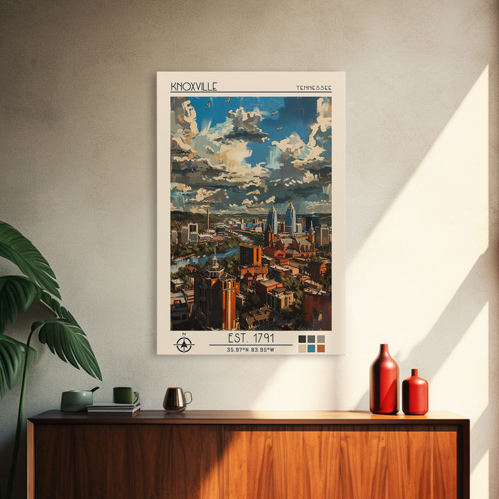 Knoxville Travel Poster, Canvas Print, Vintage Travel Print, City Wall Art, Poster Art, Poster Print, Vintage Travel, Fine Art Print