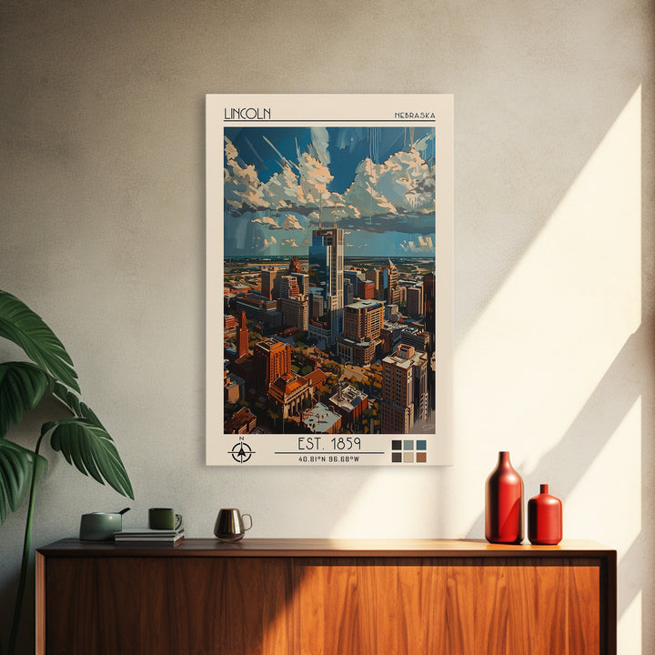 Lincoln Travel Poster, Canvas Print, City Art Print, Travel Wall Art, Fine Art Print, Gallery Wall Set, Poster Print, Travel Posters