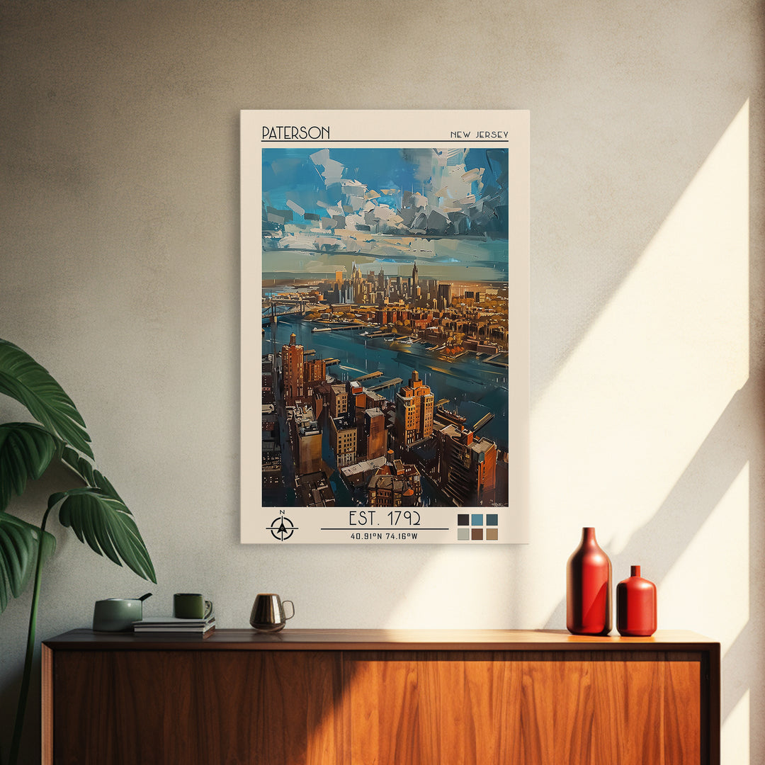 Paterson Travel Poster, Canvas Print, Travel Prints, Landscape Art, Travel Art Print, Gallery Wall Set, City Art Print, Poster Print